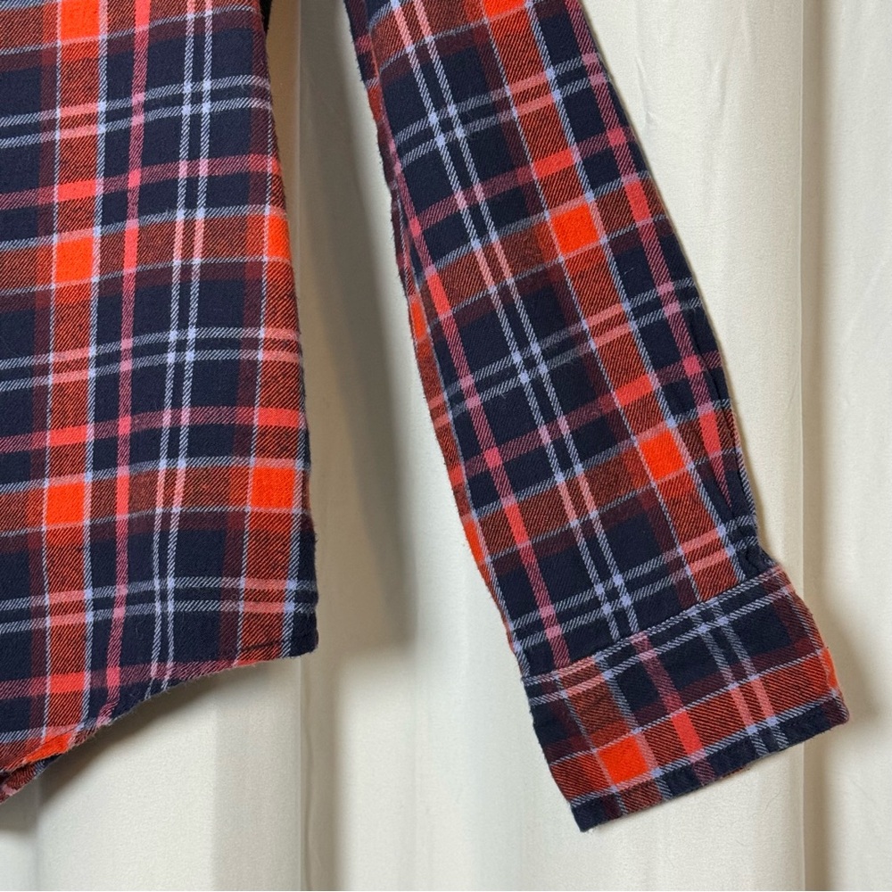 Pact Organic Cotton Plaid Flannel Shirt Womens Medium Blue Red - Picture 7 of 13